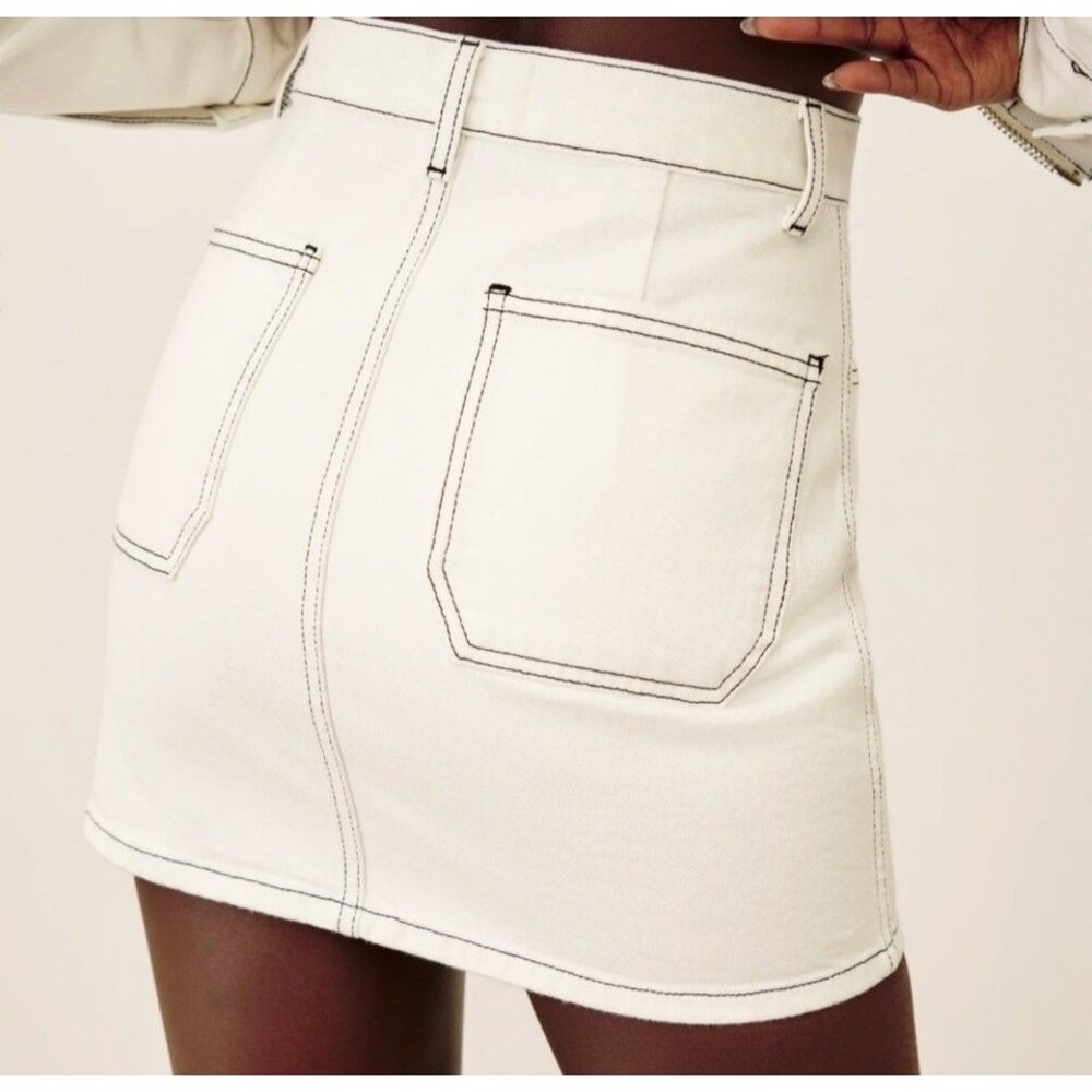 REFORMATION Anna Patch Pocket Denim Skirt - 28 - Picture 2 of 10